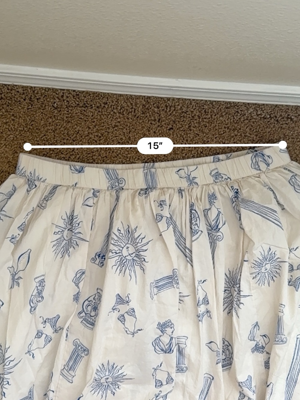 Lucky Brand Blue and White Maxi Cotton Skirt - Picture 8 of 9